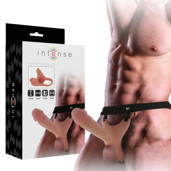 INTENSE - HOLLOW HARNESS WITH SILICONE DILDO 16 X 3.5 CM 3
